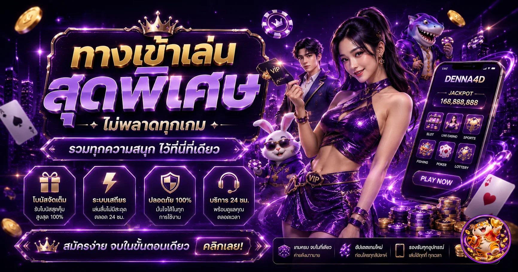 แบนเนอร์ JOKER24 ทางเข้าเล่นบนมือถือพร้อม Fortune Tiger